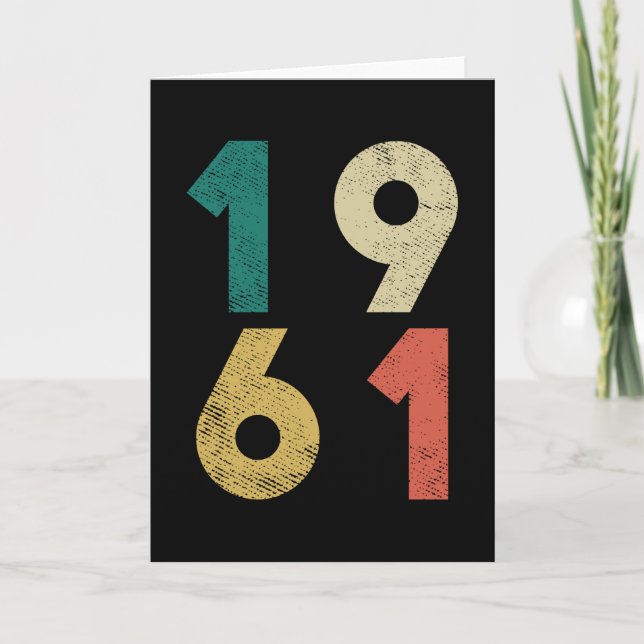 1961 Vintage Birthday Retro Kort (Framsida)
