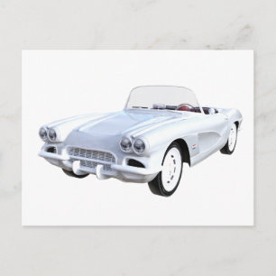 1961 Vit korvett Vykort