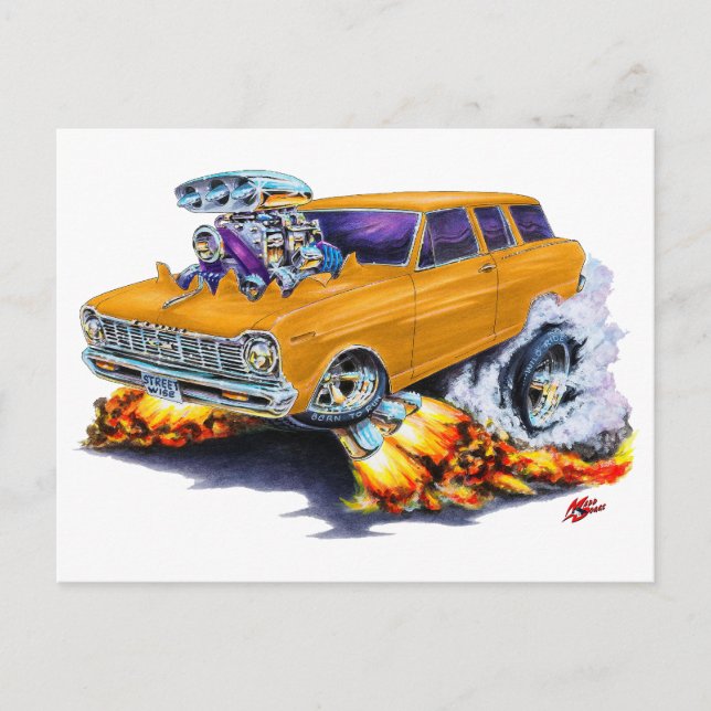 1962-65 Nova Orange Wagon Vykort (Framsida)