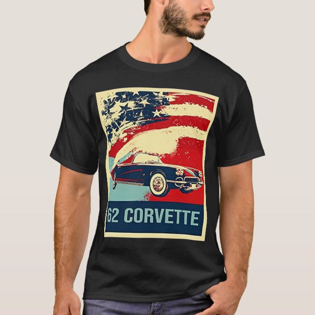1962 C1 Corvette Pop Art Stil  T Shirt (Framsida)