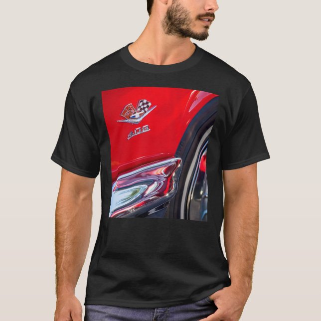 1962 Chevrolet Impala SS 409 Emblem - 1026c Sleeve T Shirt (Framsida)