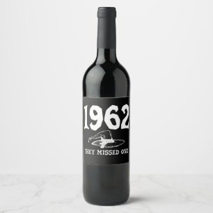 1962 De missade en Salem häxa Halloween Vinflaska Etikett