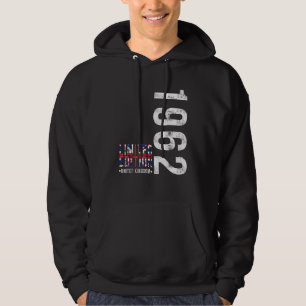1962 Födelsedag med flagga i Storbritannien Hoodie