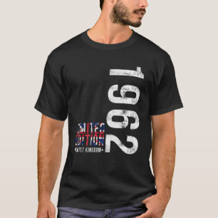 1962 Födelsedag med flagga i Storbritannien T Shirt