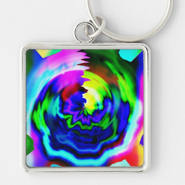 1962 FYRKANTIG SILVERFÄRGAD NYCKELRING (Framsidan)