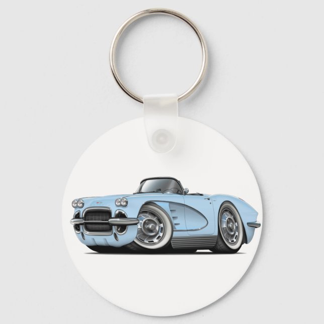 1962 Konvertibel korvett Lt Blue Nyckelring (Framsida)