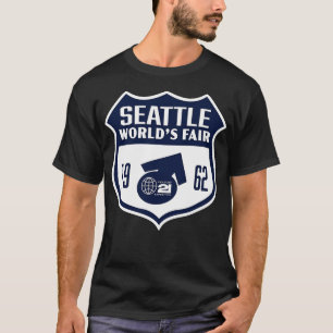 1962 Seattle World Fair Retro Shield Blue T Shirt