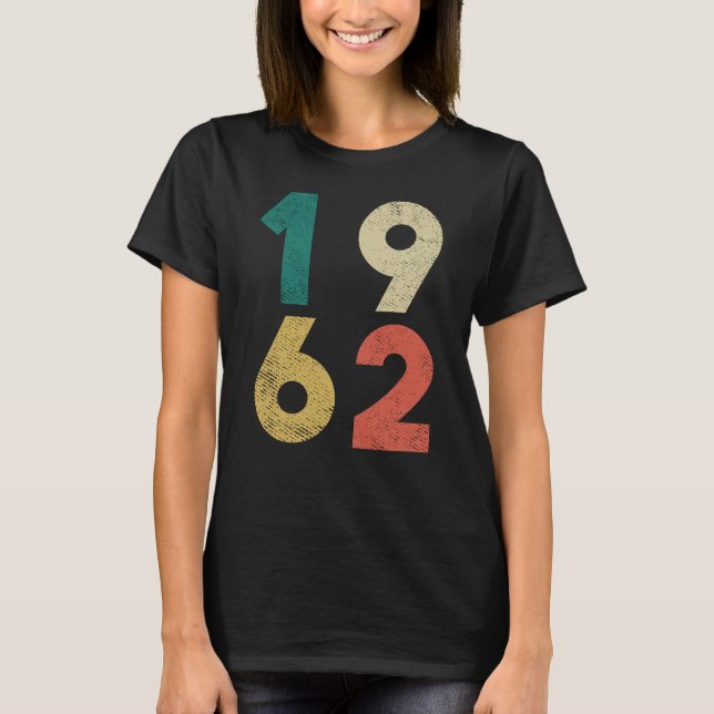 1962 Vintage Birthday Retro T Shirt (Framsida)