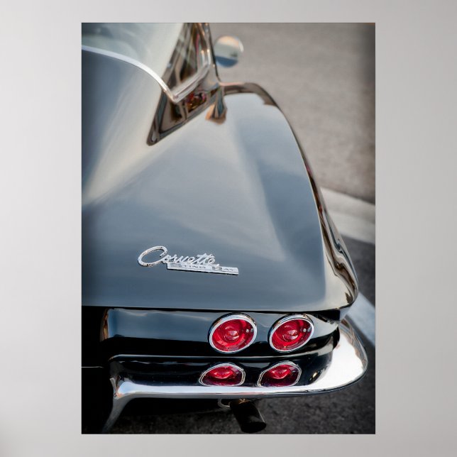1963 Black Corvette Sting Ray Poster (Framsidan)