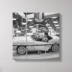 1963 Chicago Auto Show Woman Model in Triumph Car Canvastryck