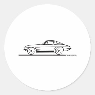 1963 Corvette Sting Ray Split Window Coupe Runt Klistermärke