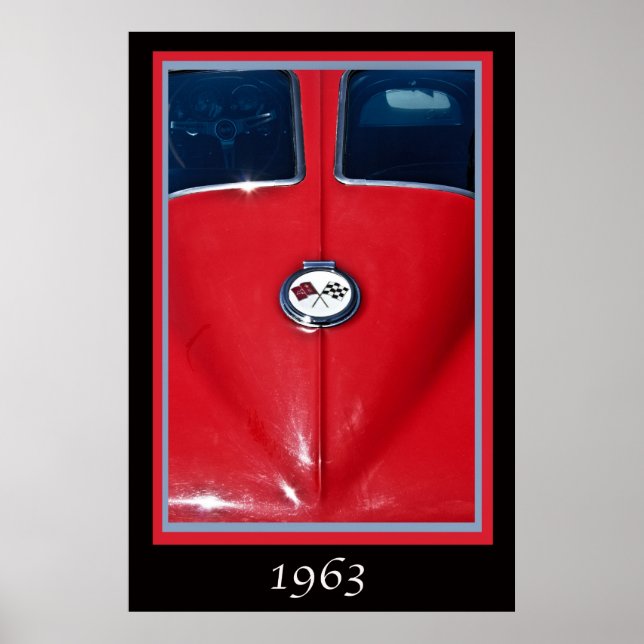 1963 Corvette Sting Ray Split Window Poster (Framsidan)