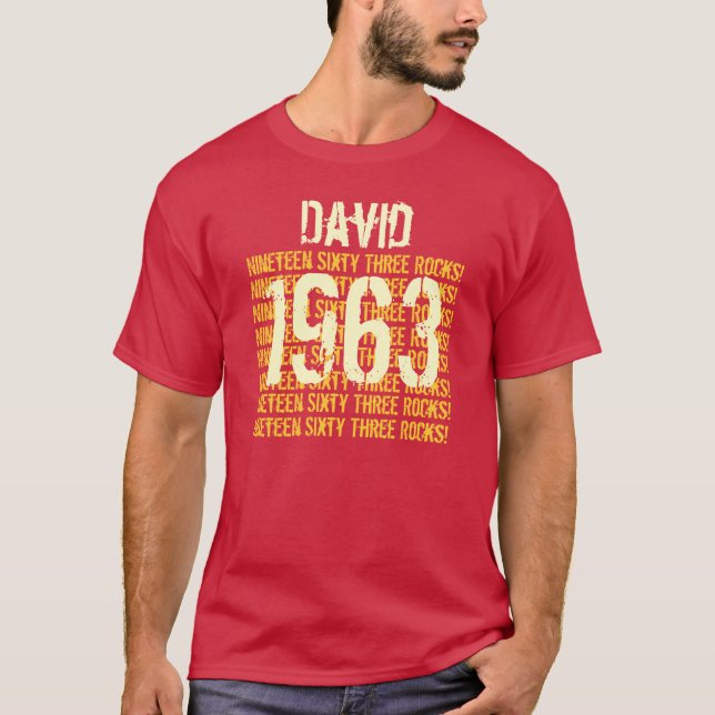 1963 eller valfritt år, 50:e födelsedagsgåva röd t-shirt (Framsida)