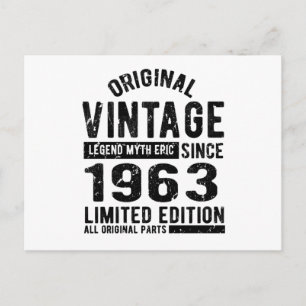 1963 Födelsedagsfirande i Vintage-stil Vykort