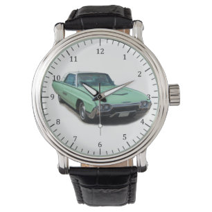 1963 grönt T fågelbilur Armbandsur
