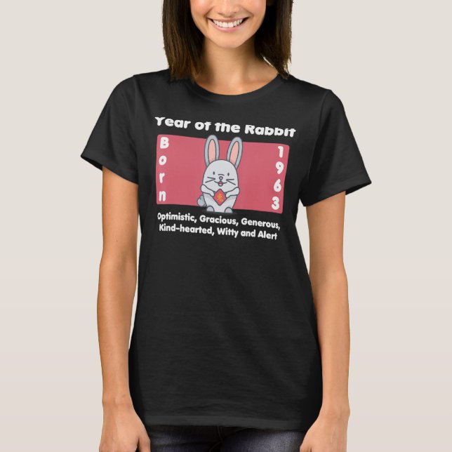 1963 Kaninens födelsedag T Shirt (Framsida)