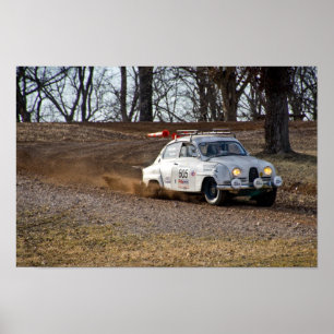 1963 Saab 96 på Rally i Acre Wood 100 2014 Poster