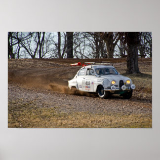 1963 Saab 96 på Rally i Acre Wood 100 2014 Poster