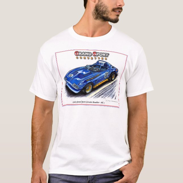 1963 storslagna sportCorvette Penske Roadster T Shirt (Framsida)
