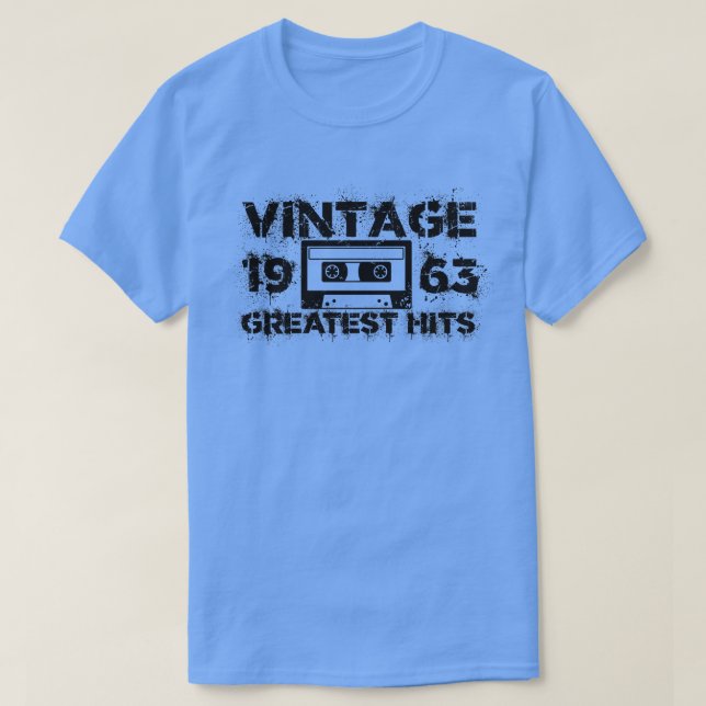 1963 Underbarare Vintagen Svart T Shirt (Design framsida)