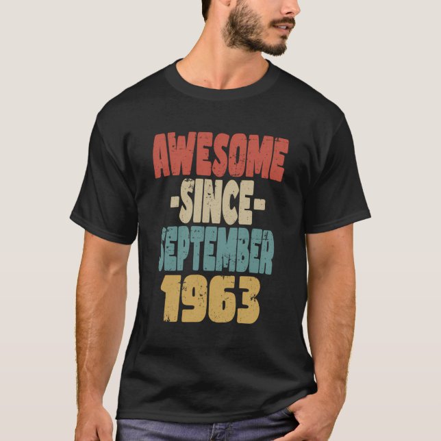 1963 Vintagen Retro Fantastisk sedan september T Shirt (Framsida)