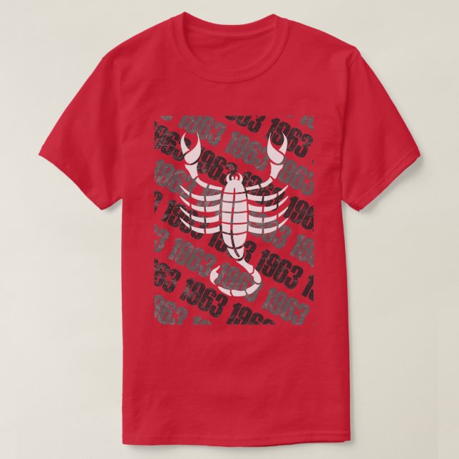 1963 Zodiac Birthday Gift Horoscope Scorpio T Shirt (Design framsida)