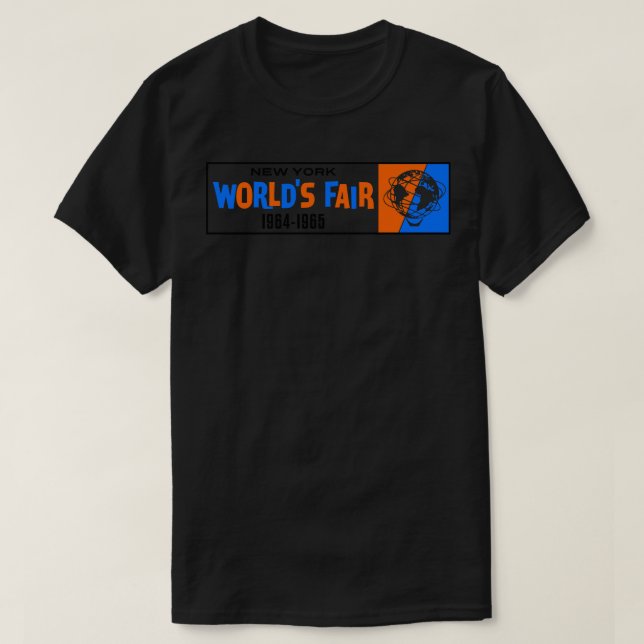 196465 New York World Fair Färg Text Pub Black T Shirt (Design framsida)