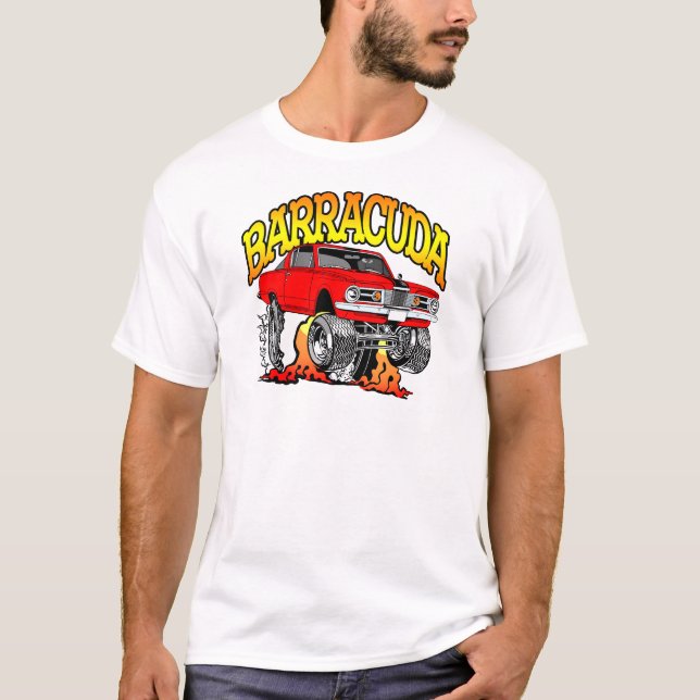 1964 1965 1966 Plymouth Barracuda Muskelbil T Shirt (Framsida)