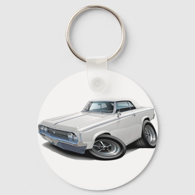 1964-65 Cutlass White Car Nyckelring (Framsida)