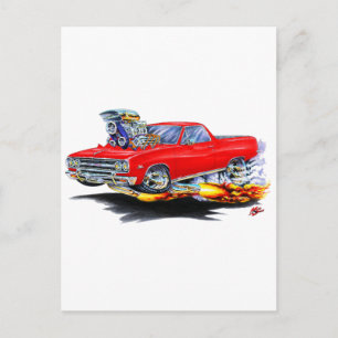 1964-65 El Camino Red Lastbil Vykort