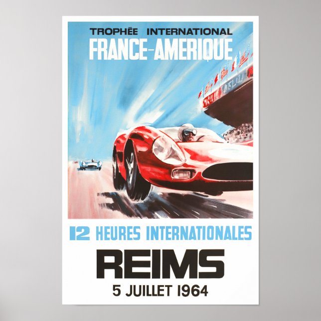 1964 Återger 12 timmars Grand Prix-tävla Poster (Framsidan)