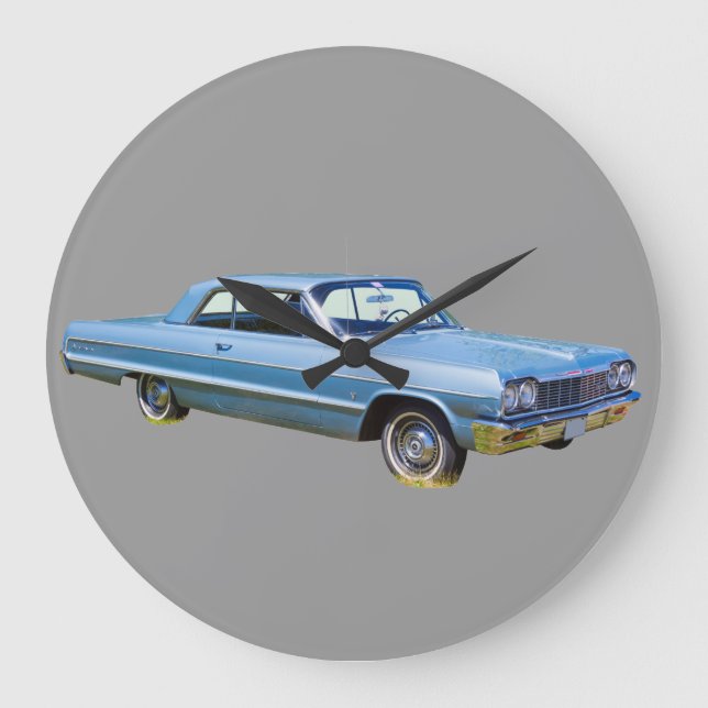1964 Chevrolet Impala Antique Car Stor Klocka (Framsida)