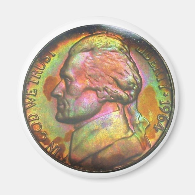 1964-D Jefferson Nickel Magnet (Framsidan)