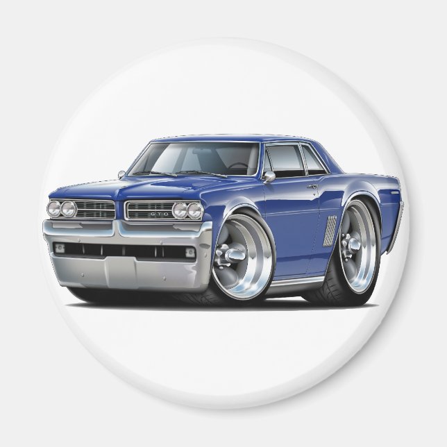 1964 GTO DK Blue Car Magnet (Framsidan)