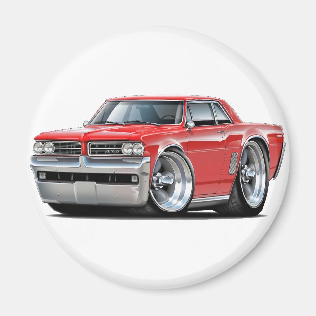 1964 GTO Red Car Magnet (Framsidan)