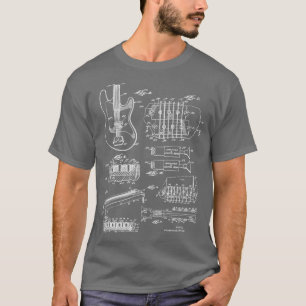 1964 Guitar Bridge Pickup Patent Music Player Hist T Shirt