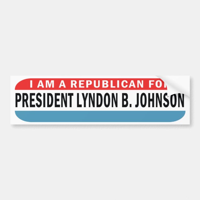 1964 Republican for Johnson LBJ Bumper Sticker Bildekal (Framsidan)