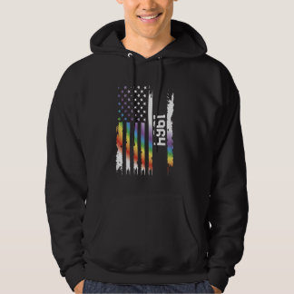 1964 United Stater Distress Rainbow w US Flagga Hoodie