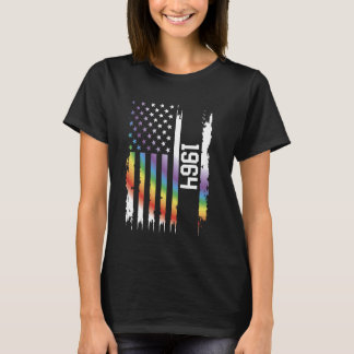 1964 United Stater Distress Rainbow w US Flagga T Shirt