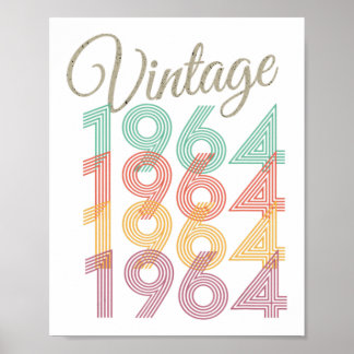 1964 Vintage Stil födelsedag Poster