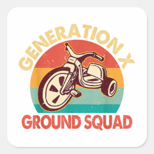 1965-1980 Generation Gen X Generation X Ground Squ Fyrkantigt Klistermärke