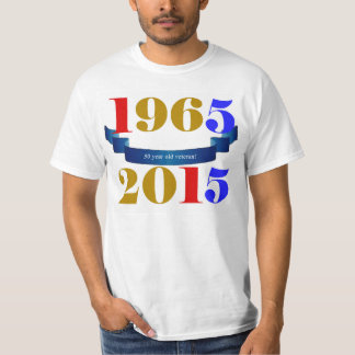 1965 - 2015 jubileums- kortärmad för 50 B'Day Tee Shirt
