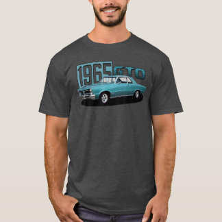 1965 65 GTO Klassisk Bil Gammal Skola Muskel Blå B T Shirt