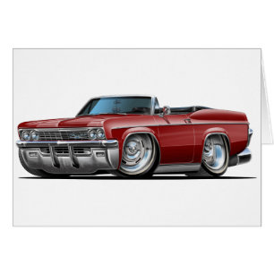 1965-66 Impala Maron Konvertibel Hälsningskort
