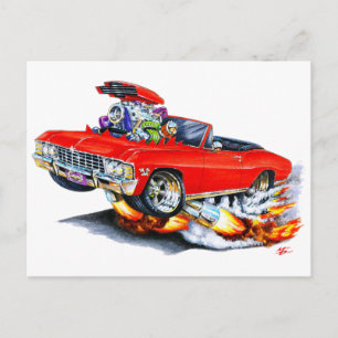 1965-66 Impala Red Conversible Vykort