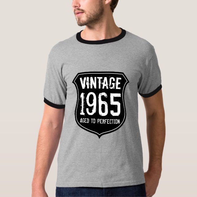 1965 åldrades till födelsedagen för skjorta | för t shirt (Framsida)