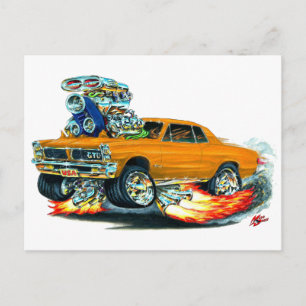 1965 GTO Orange Car Vykort