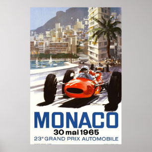 1965 Monaco Grand Prix Tävla Poster