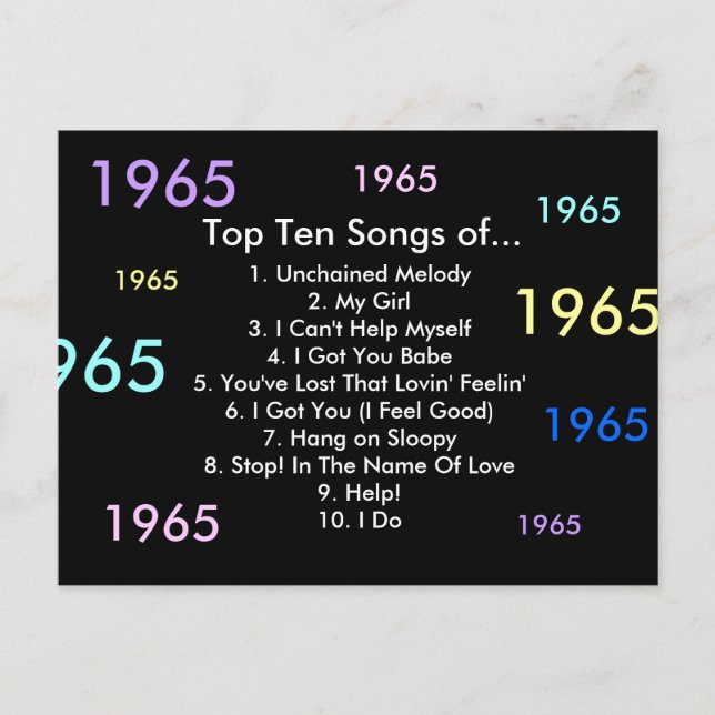 1965 Sång Vykort (Framsida)