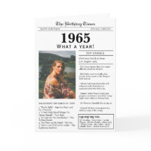 1965 Tidningsfödelsedags kort